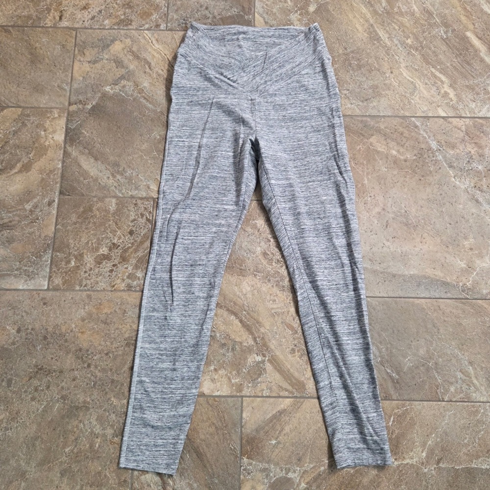 Pink Victoria's Secret Gray Space Dye Crossover Waist Leggings Women Large